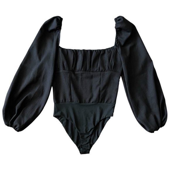 Princess Polly Black Bodysuit with Puffy Sleeves - NWOT - Picture 1 of 2